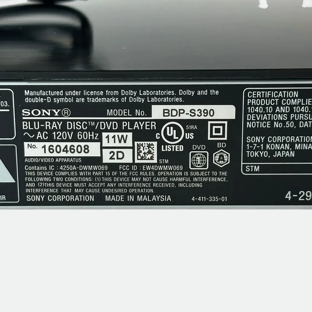 Sony included bdp